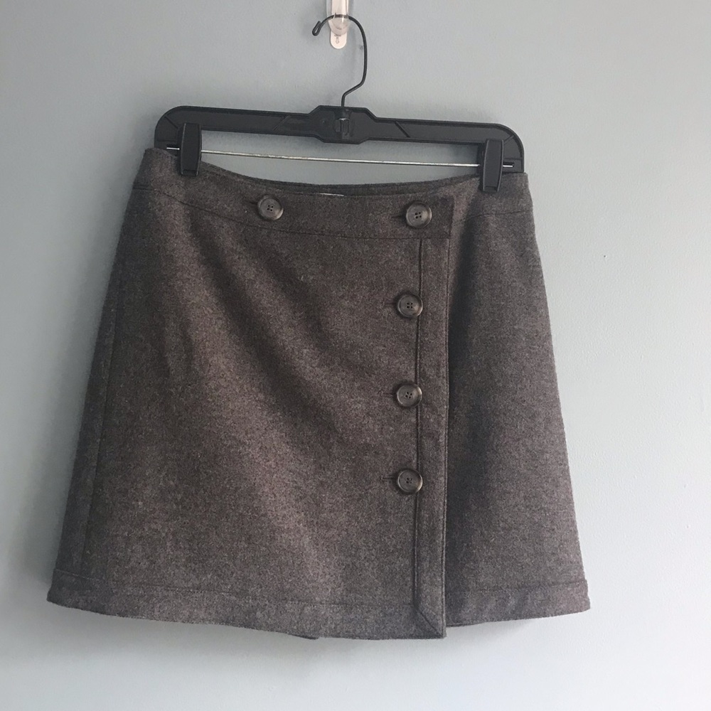LOFT Wool Blend Wrap Skirt 6P